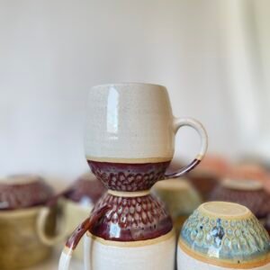 White Painted Mug - Aubergine