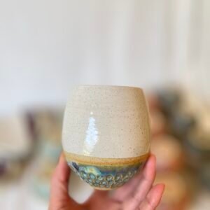 White Painted Cup - Turquoise