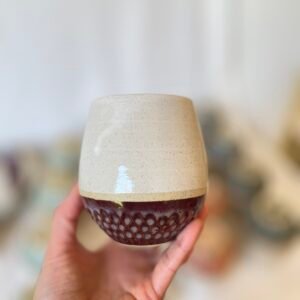 White Painted Cup - Aubergine