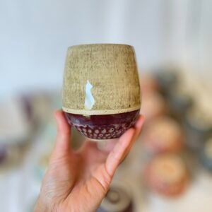 Oatmeal Painted Cup - Aubergine