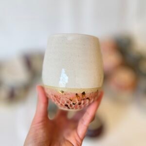 White Painted Cup - Pink