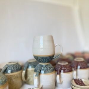 White Painted Mug - Blue